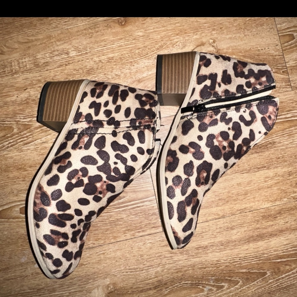 Cheetah print booties